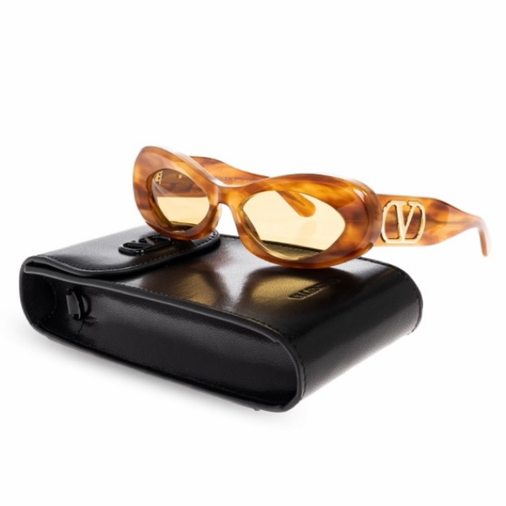 New! Valentino Women's Brown Oval Sunglasses, VLS 178D, Authentic Retail $590